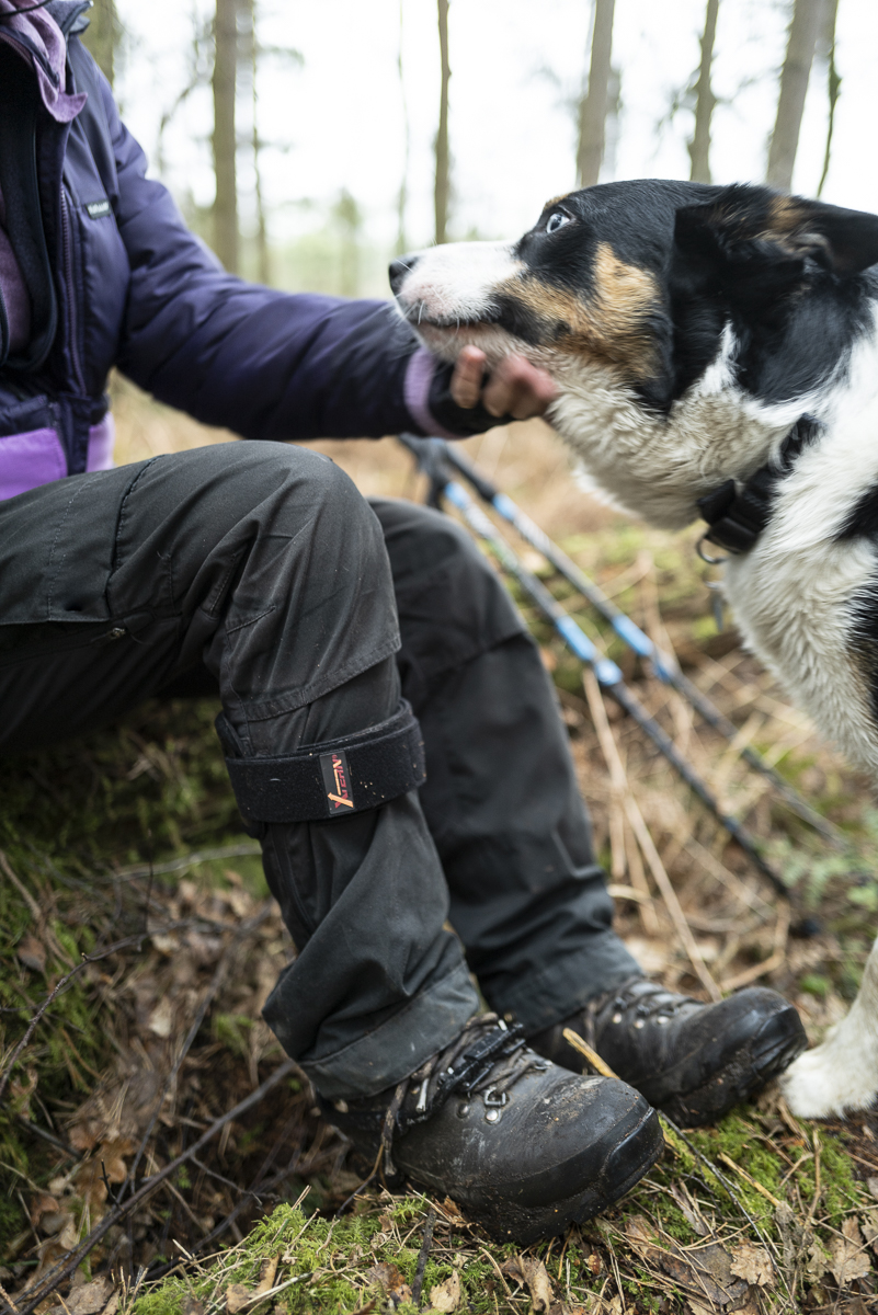 Multiple Sclerosis sufferer Teresa with her dog out for a walk