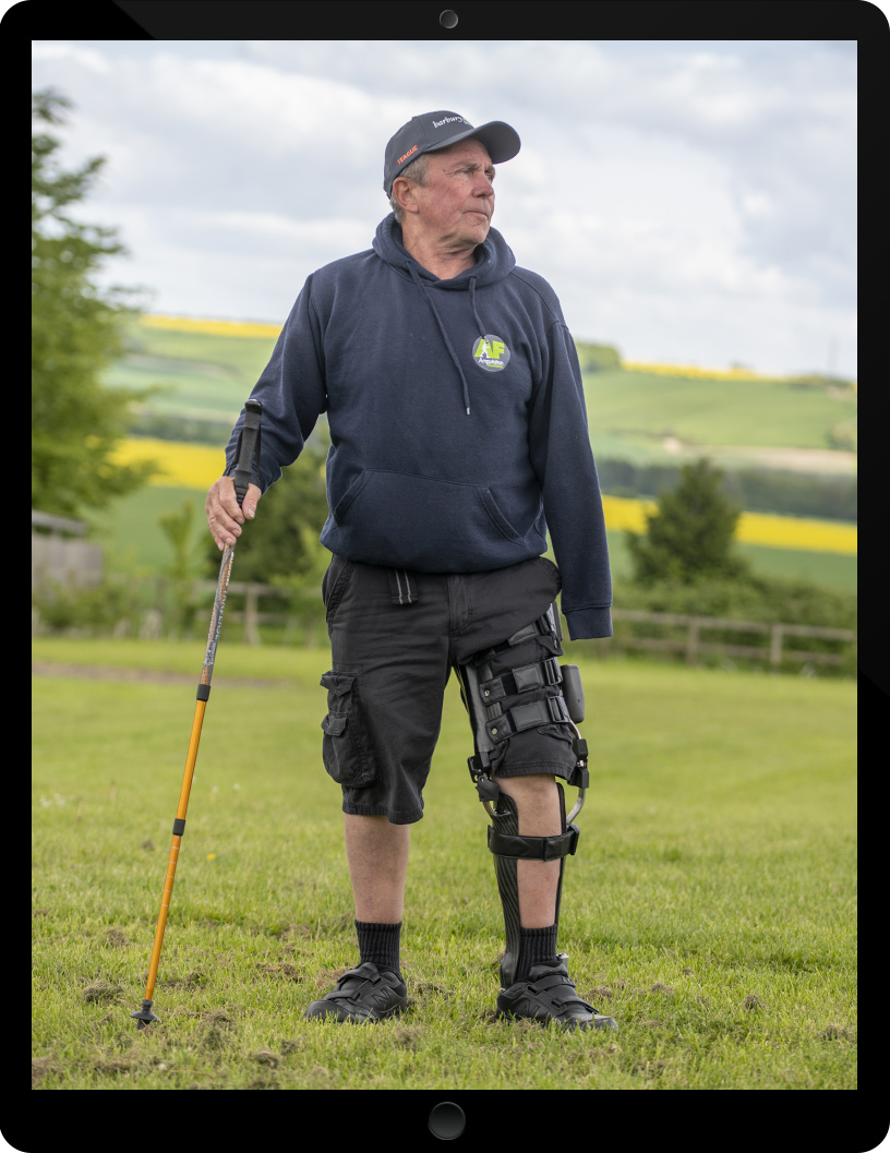 Mick Kirby wears the Tectus leg KAFO