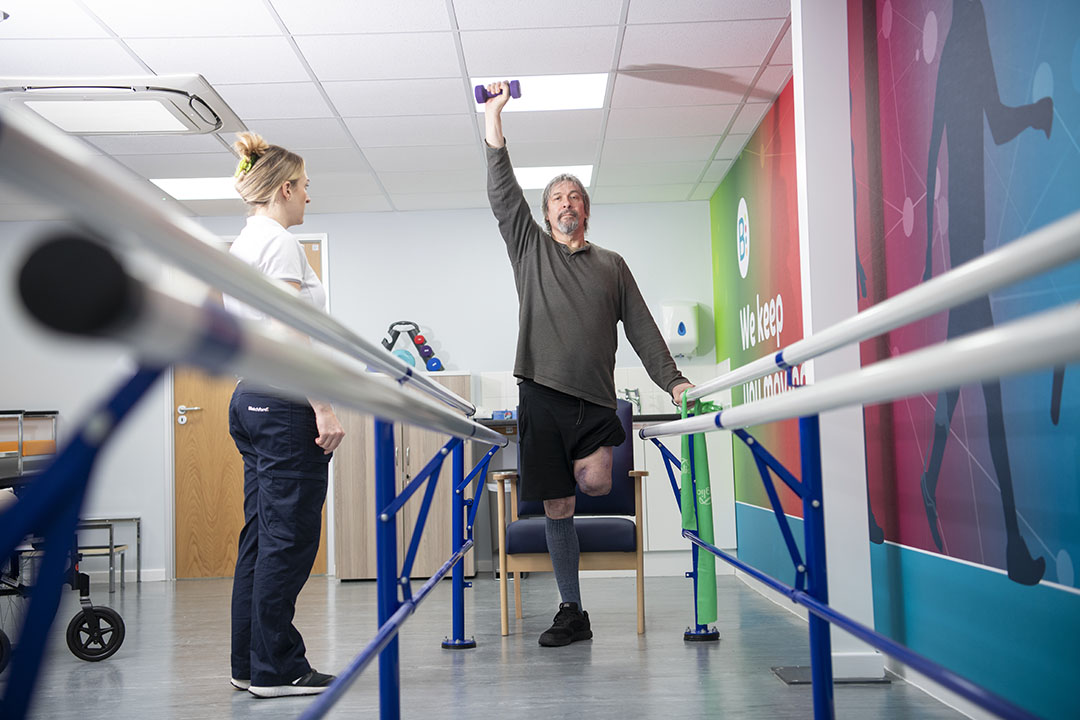 Patient performing physiotherapy exercises at the Blatchford Clinic