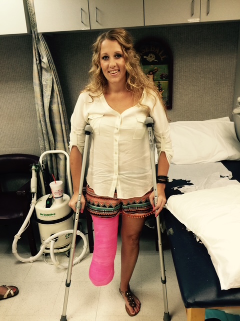 Angie Fowler post-surgery