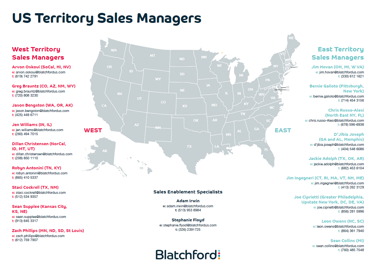US Territory Sales Managers Map